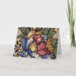 Carte De Remerciements Joli détail de papier peint d'époque