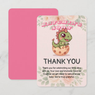 Carte De Remerciements Joli Dino Rose Qui Va Éclore