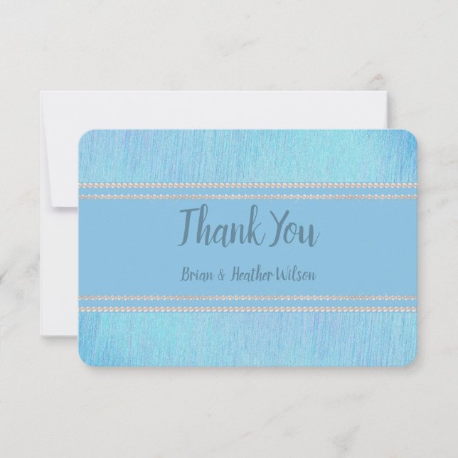 Carte De Remerciements Joli en bleu (Devant)