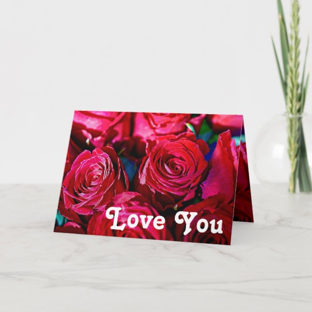 Carte De Remerciements Joli Ensemble De Roses Rouges (Devant)