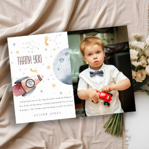 Carte De Remerciements Joli espace extra-atmosphérique Planètes étoiles N