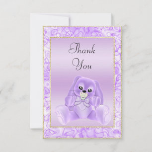 Carte De Remerciements Joli Lapin Lilas Remerciement Baby Shower