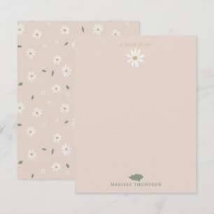 Carte De Remerciements Joli Nom Personnalisé Fleurs de Marguerites & Feui