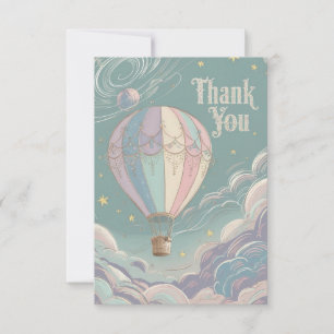 Carte De Remerciements Joli nuages Hot Air Balloon