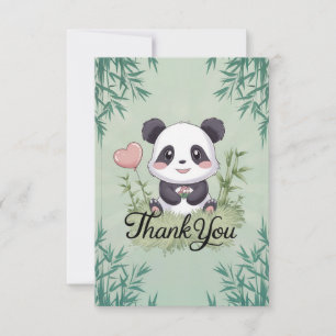 Carte De Remerciements Joli Panda Simple