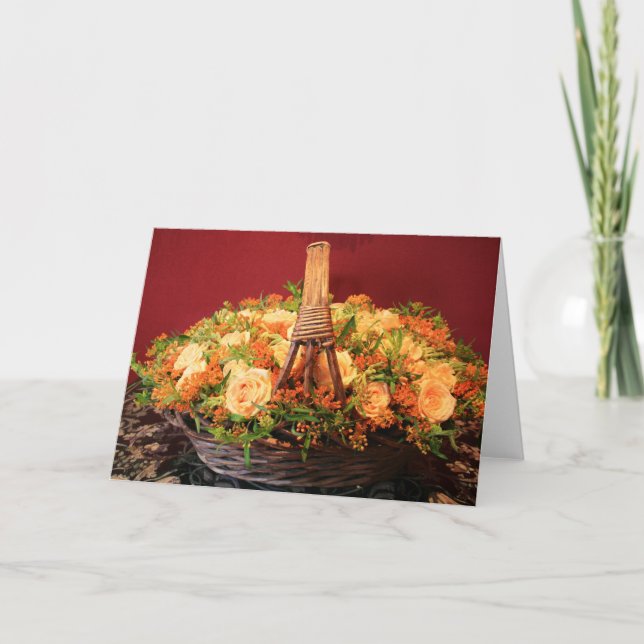 Carte De Remerciements Joli panier Rose (Devant)