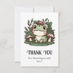 Carte De Remerciements Joli petit Baby shower de grenouille