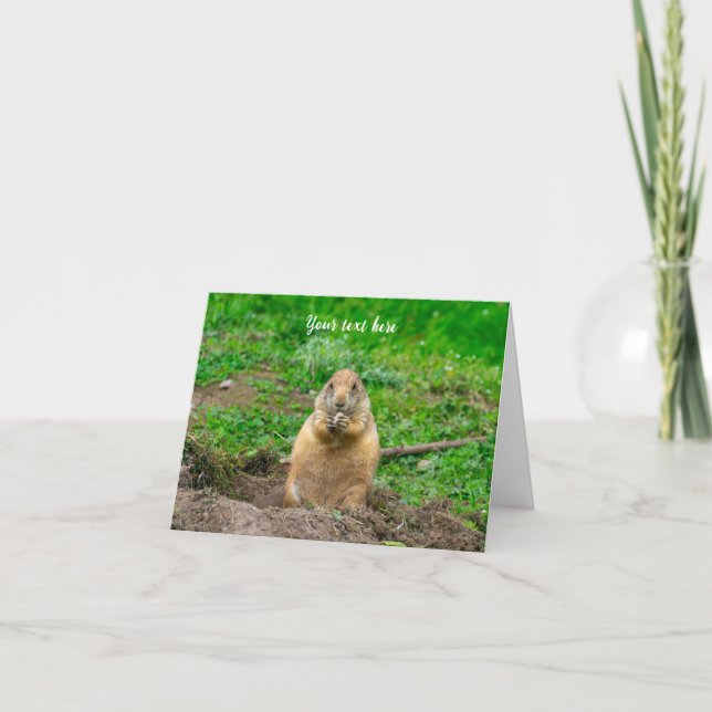 Carte De Remerciements Joli petit chien de prairie à queue noire (Devant)