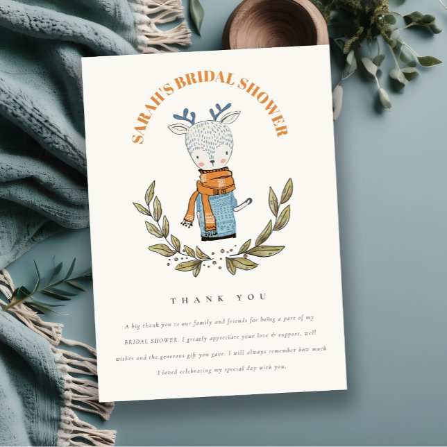 Carte De Remerciements Joli pull moche d'hiver Cerf Mariage (Créateur téléchargé)
