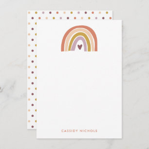 Carte De Remerciements Joli Rainbow Peach Lavender Boho Babysitter