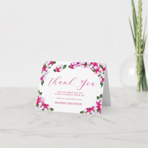 Carte De Remerciements Joli rose blanc floral 40e anniversaire
