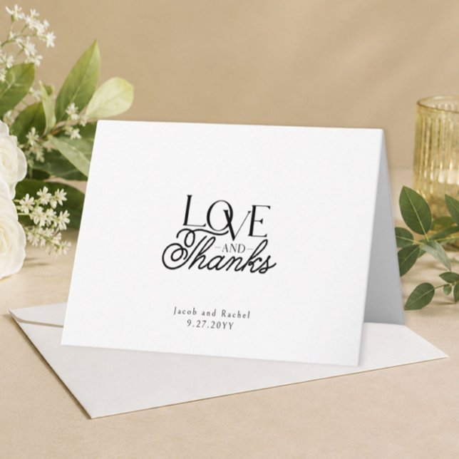 Carte De Remerciements Joli script de remerciement pour mariage moderne (Créateur téléchargé)