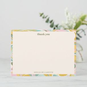 Carte De Remerciements Joli Simple Pastel Abstrait Personnalisé Bridal Sh