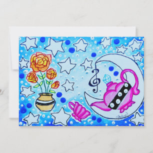 Carte De Remerciements Joli théière rose