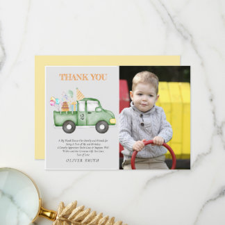 Carte De Remerciements Joli Vert Crépusculaire Fête d'anniversaire Tout Â