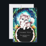 Carte De Remerciements Joli Whimsical Wolf Birthday<br><div class="desc">Express votre gratitude sincère avec nos cartes de remerciements pour l'anniversaire du Loup de bois mignon Whimsical Woodland. Avec des illustrations de loups ludiques dans un décor de bois coloré, ces cartes capturent parfaitement l'esprit de joie de votre célébration. Personnalisables pour refléter vos sentiments personnels, ils vous permettent de transmettre...</div>