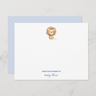 Carte De Remerciements Jolie aquarelle Boho Lion Baby Boy