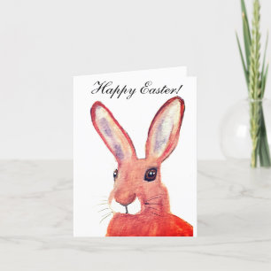 Carte De Remerciements Jolie Aquarelle Lapin Lapin Lièvre Humour de Pâque