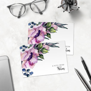 Carte De Remerciements Jolie aquarelle rose Roses Personnalisées