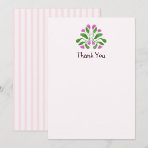 Carte De Remerciements Jolie Baby-Shower Art Nouveau Floral Rose