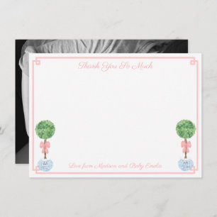 Carte De Remerciements Jolie Boxwood Petite fille Baby shower photo de na