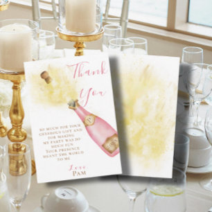 Carte De Remerciements Jolie fête d'anniversaire brunch bulles de Champag