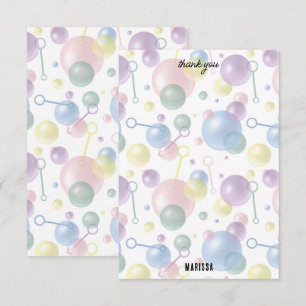 Carte De Remerciements Jolie fête d'anniversaire colorée à bulles pour en