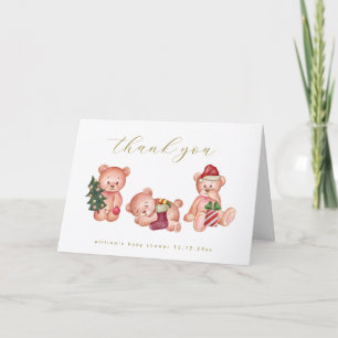 Carte De Remerciements Jolie Fête de Bébé Ours C'est L'Hiver Il Fait Froi