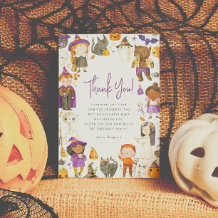 Carte De Remerciements Jolie Fête de Déguisement Halloween Anniversaire M