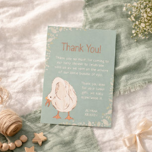 Carte De Remerciements Jolie Fête de Naissance Bohème Minimaliste Caneton