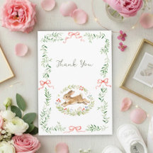 Jolie Fille Lapin Rose Florale Baby Shower