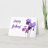 Jolie fleur d'iris pourpre Joyeux art d'anniversai