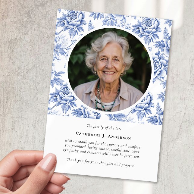 Carte De Remerciements Jolie florales Photo Sympathy Funeral Memorial (Créateur téléchargé)