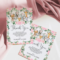 Jolie Jungle Animaux sauvages Rose Floral Baby Gir