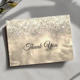 Carte De Remerciements Jolie marbrure dorée fausse brillance
