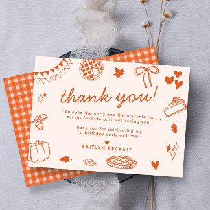 Carte De Remerciements Jolie petite tartelette fête son premier anniversa
