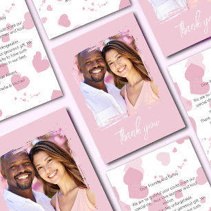 Carte De Remerciements Jolie photo de coeur d'amour rose