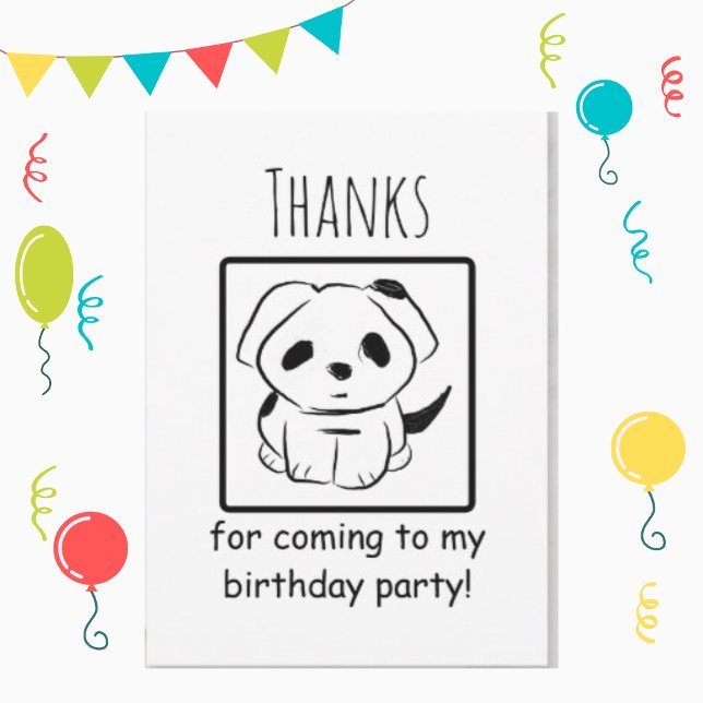 Carte De Remerciements Jolie Remerciement pour l'anniversaire de chiot no (Créateur téléchargé)