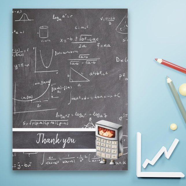 Carte De Remerciements Jolies équations de maths au tableau pour enfants (Créateur téléchargé)