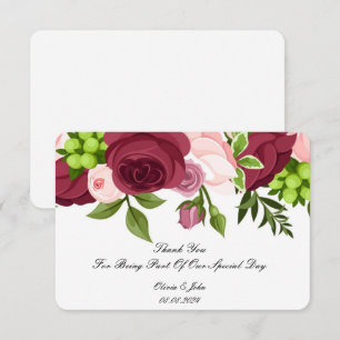 CARTE DE REMERCIEMENTS JOLIES FLEURS ÉCLOS BRIDAL SHOWER