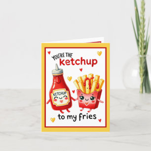 Carte De Remerciements Jolies Frites Kawaii et Ketchup