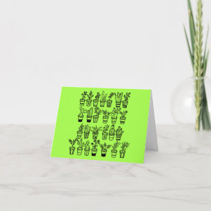 Carte De Remerciements Jolies plantes gribouillées en pots
