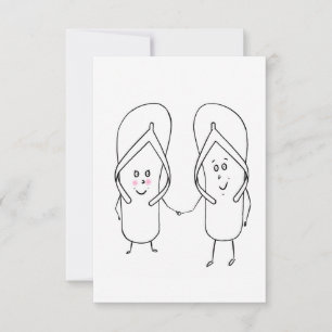 Carte De Remerciements jolies tongs, couple, thème de sandale