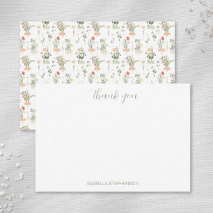 Carte De Remerciements Jolis fleurs sauvages aquarelle motif floral