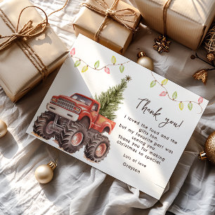 Carte De Remerciements Jolis monstres de Noël sur camions