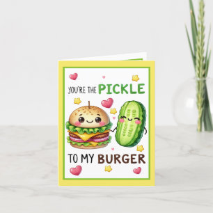 Carte De Remerciements Jolis Pickles et Burgers Kawaii