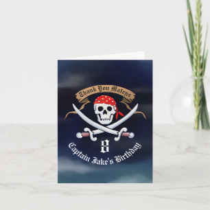 Carte De Remerciements Jolly roger Pirate Anniversaire Photo