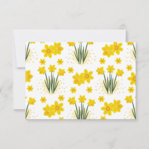 Carte De Remerciements Jonquilles lumineuses, motif sans soudure