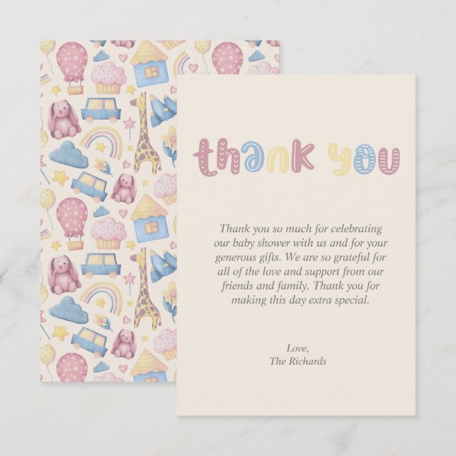 Carte De Remerciements Jote Boho Hello Little One Baby shower (Devant / Derrière)