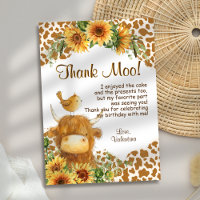 Jote Highland Cow Imprimer Tournesols Oiseau Anniv